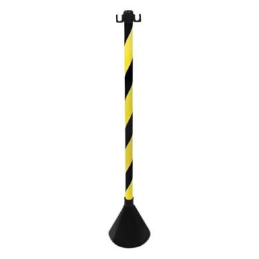 Imagem de Pedestal Zebrado Preto E Amarelo Desmontavel 90cm - - Plastcor - PLAST