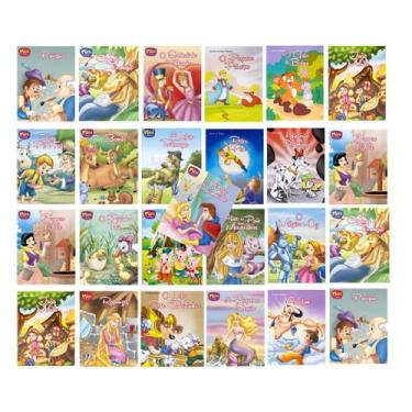 Imagem de Combo Kit C/ 25 Mini Livros Clássicos da Literatura Fábulas Histórias 