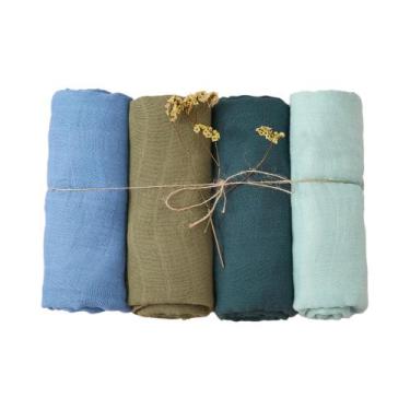 Imagem de Cobertores De Muslin 100% Algodão 4PCS 120x110cm Toalha De Banho De Ba