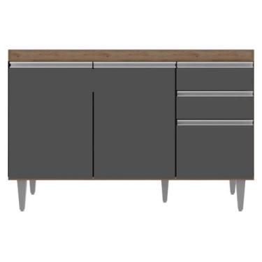 Imagem de Balcao Pia Gabinete Cozinha 120cm Sem Tampo 3 Portas 2 Gavetas - MADER