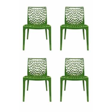 Imagem de Kit 4 cadeira gruvyer verde - MOBILIA 77