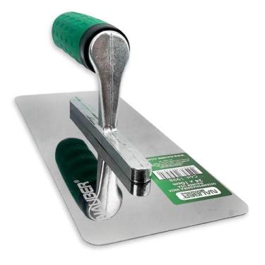 Imagem de Desempenadeira Nauber Lisa 24x10cm Inox Cabo Emborrachado Para Marmora