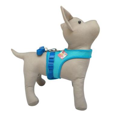 Imagem de Peitoral Guia Cachorro Snob Dog Turquesa Azul Verão, GG