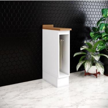 Imagem de Armário Porta Toalha Americana Henn 20 cm com Tampo para Cozinha, Bran