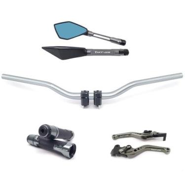 Imagem de Kit Manete Manopla Guidão Retrovisor MT-03 Gravado a laser - NoBrand, 