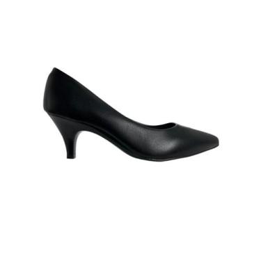 Imagem de Sapato Feminino Beira Rio Scarpin Salto Baixo Napa Turim, Preto, 35