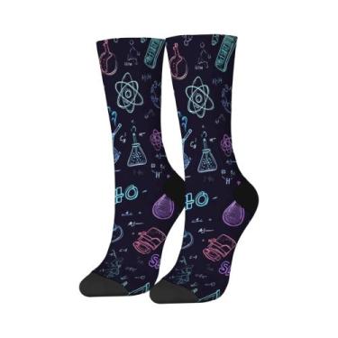 Imagem de Meias De Compressão Masculinas Estilo Elementos Químicos Para Experime