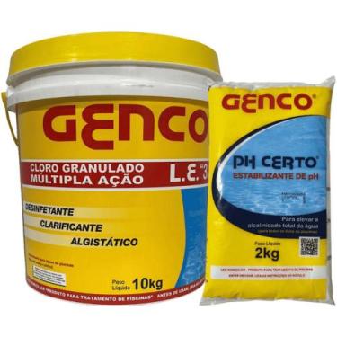 Imagem de Cloro Multiação Granulado Dicloro 10 kg + Ph Certo 02 kg Genco