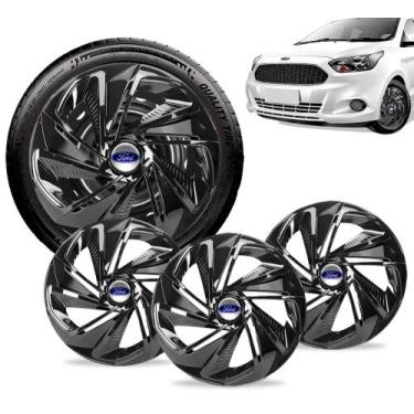 Imagem de Jogo 4 Calota Esportiva Aro 13 Nitro Preta Ford Ka Fiesta - Elitte