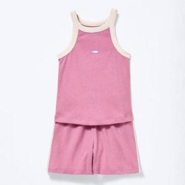 Imagem de Pijama Infantil Menina Verão Regata e Short Rosa - Hering Kids-Feminino