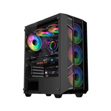 Imagem de Gabinete Gamer Kalkan Alfern Mid Tower Preto com Vidro Temperado