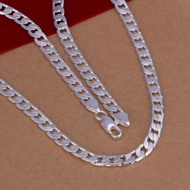 Imagem de Colar Masculino De Prata Sólida 6MM, Luxuoso E Elegante, Corrente De C