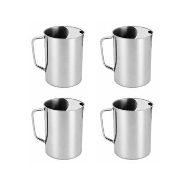 Imagem de Jarra de Suco Agua Aço Inox Aparador 1,8L Buffet Bar 4un - casa cha