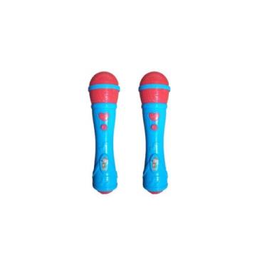 Imagem de Kit 2x Brinquedo Microfone Musical Infantil Azul - AP TOYS