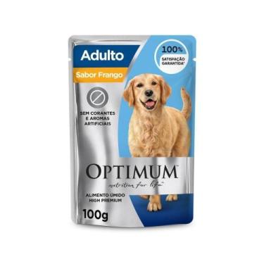 Imagem de Kit Ração Úmida para Cães Adultos Frango 36 Unidades Optimum Sachê