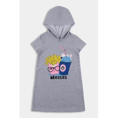 Imagem de Vestido Juvenil Mescla Estampado com Capuz - Destak, 4