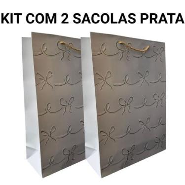 Imagem de Sacola Presente Luxo Kit Com 2 Sacolas Grande Reforçada - MLBpel, Kit 