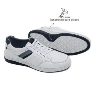 Imagem de Sapatênis Leve Couro Branco LeveComfort, 42