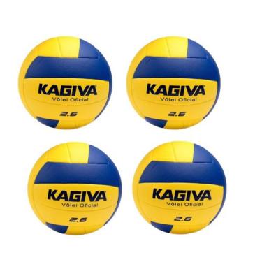 Imagem de Kit 04 Bola De Vôlei Kagiva 2.6 Oficial XXIV Cor:AmareloTamanho:UnicoG