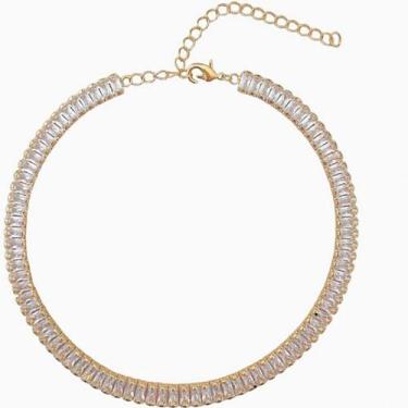 Imagem de Colar choker navetes zircônias, banhada a ouro 18k - Della Fiori Semij