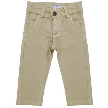 Imagem de Calça Infantil Look Jeans Sarja Chino Collor - AREIA - G, Areia, G