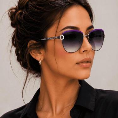 Imagem de Óculos De Sol Vinkin01 Feminino Polarizado Uv400 Luxuoso Lilás Lilás P