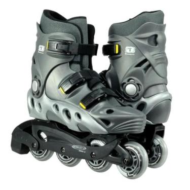 Imagem de Patins Recreação Spectro Inline Iniciante Traxart Abec 5 Cinza Roller 