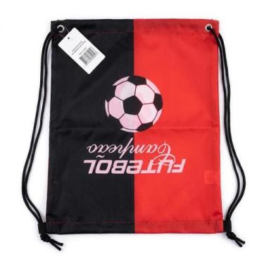 Imagem de Bolsa Saco Porta Chuteiras Futebol Academia Preto Vermelho - Senhor Pr