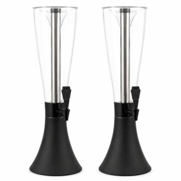 Imagem de Kit 2 Torre Cerveja Chopp Bebida 4L Torneira Preta Inox Gelo - Chef Li