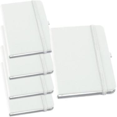 Imagem de Kit 5x Caderneta de Anotações 9x14cm 80 Fls Pautadas Branco - TopGet