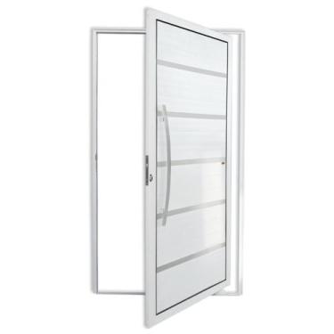 Imagem de Porta de Alumínio Pivotante Lambri 210x100cm com Puxador Premium Super