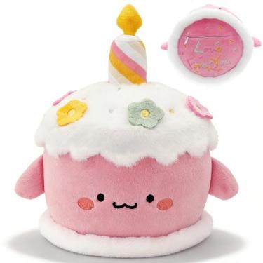Imagem de Pelúcia Bolo de Aniversário BOKUFLY 22 cm Rosa