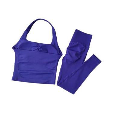 Imagem de Conjunto De Yoga Sem Costura De Cintura Alta Para Mulheres, Conjunto D
