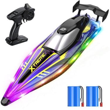 Imagem de Barco RC DEERC 44 cm com Bomba a Jato à Prova d'Água e 9 Luzes LED