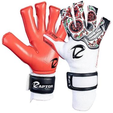 Imagem de Luva de Goleiro Raptor Life Caveira Profissional, Branco, 11
