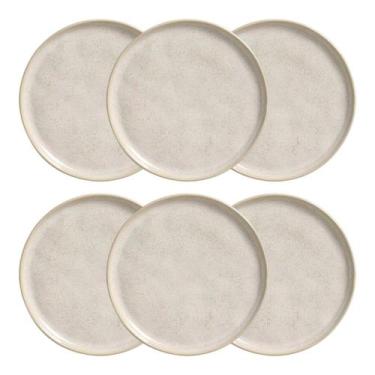 Imagem de Conjunto 6 Pratos para Sobremesa Cerâmica Off White Orgânica - Porto B