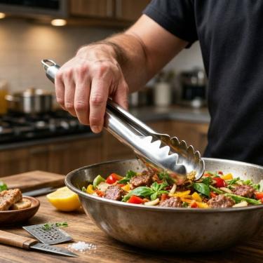 Imagem de Pegador Culinário Universal de Aço Inox 22cm - Utensílio de Cozinha