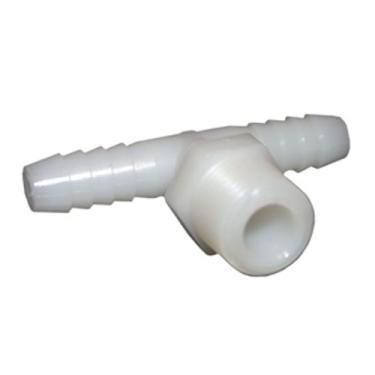 Imagem de LASCO 19-9557 Tee Barb Fit com inserção de 9,5 mm e rosca de tubo macho de 9,5 mm (3/8"), nylon