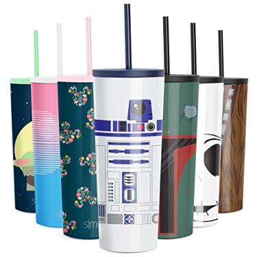 Imagem de Simple Modern Copo isolado Star Wars R2D2 com tampa flip e tampa com canudo | Presentes para mulheres e homens, garrafa de água reutilizável de aço inoxidável | Coleção clássica | 680 g R2D2
