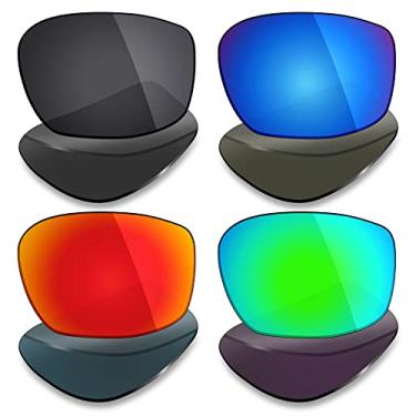 Imagem de Mryok 4 pares de lentes polarizadas de substituição para óculos de sol Oakley Siphon OO9429 - preto furtivo/vermelho/azul gelo/verde esmeralda