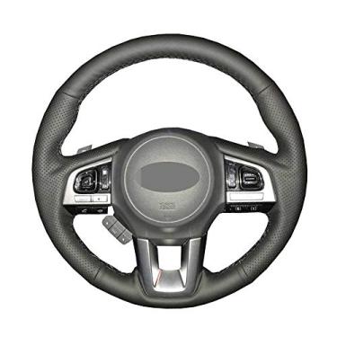 Imagem de SAXTZDS Capa de volante de couro para carro "faça você mesmo", adequada para Subaru Legacy XV 2015 a 2017 Outback 2014 a 2017 Forester 2015 a 2018