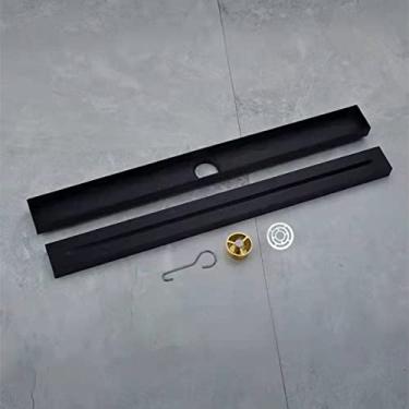Imagem de Sifão de piso preto fosco para banheiro dreno de piso linear 2,0 mm de aço inoxidável grosso dreno de piso para chuveiro conjunto de sifão de banheiro, arma cinza 30