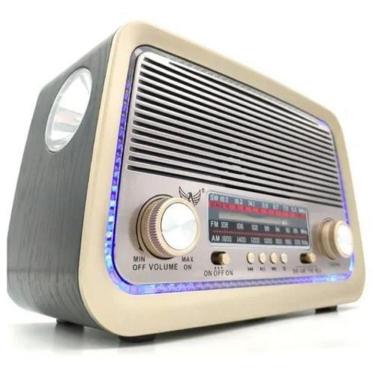 Imagem de Rádio Retrô Antigo Altomex Bluetooth Lanterna Fm Am Usb