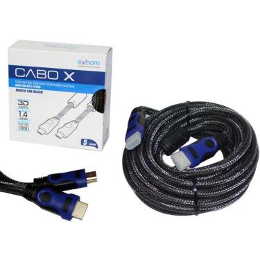 Imagem de Cabo Hdmi 5 Mts Full Hd 3d 1.4v Blindado C/filtro  com malha