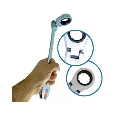 Imagem de Chave Combinada Articulada com Catraca Starfer 17mm