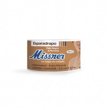 Imagem de Esparadrapo Impermeável Pele negra e morena Missner 2,5Cm X 4,5m Missner