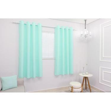 Imagem de Cortina Lana Verde-Água Oxford 300X180 Para Sala/Quarto