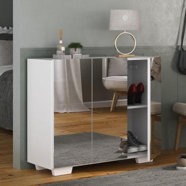 Imagem de Sapateira com Espelho 3 Portas Nina Multimóveis MP6023 Branca