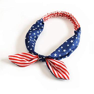 Imagem de Bandana patriótica vermelha branca azul para mulheres decorações de 4 de julho (orelhas de carneiro)