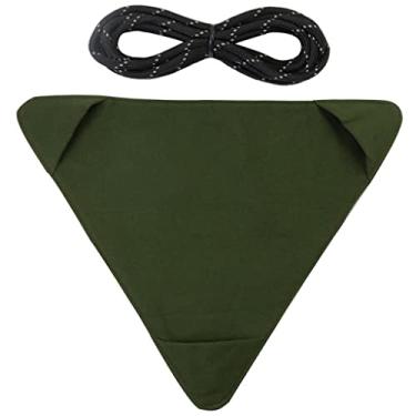 Imagem de Newmind Tripé dobrável portátil Cadeira de acampamento Pano de pesca ao ar livre Slacker Cadeira Capa de tecido à prova d'água Lona leve para caminhadas, verde